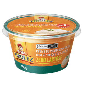 Creme de Queijo Ricota Zero Lactose Tirolez Pote 150g