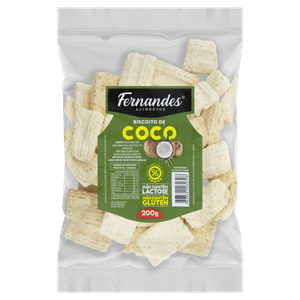 Biscoito Coco sem Glúten Zero Lactose Fernandes Pacote 200g