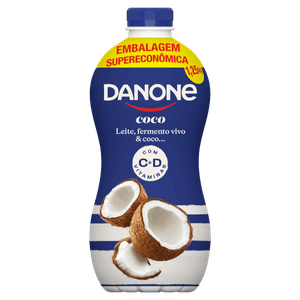 Iogurte Parcialmente Desnatado Coco Danone Garrafa 1,25kg Embalagem Supereconômica