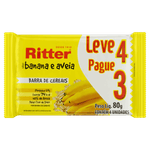 Pack-Barra-de-Cereal-Banana-e-Aveia-Ritter-Pacote-80g-Leve-4-Pague-3-Unidades