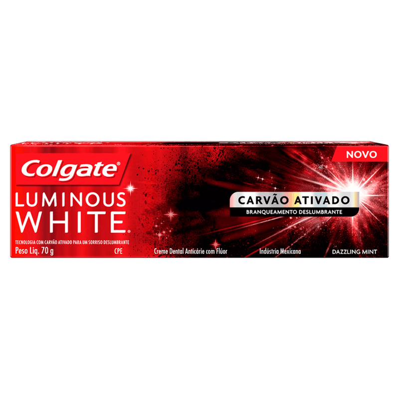 Creme-Dental-Carvao-Ativado-Dazzling-Mint-Colgate-Luminous-White-Caixa-70g