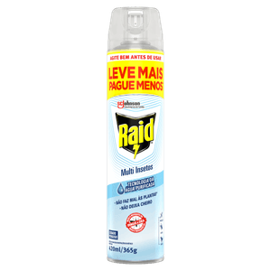 Inseticida Aerossol Multi-Insetos Raid Frasco 420ml Leve Mais Pague Menos