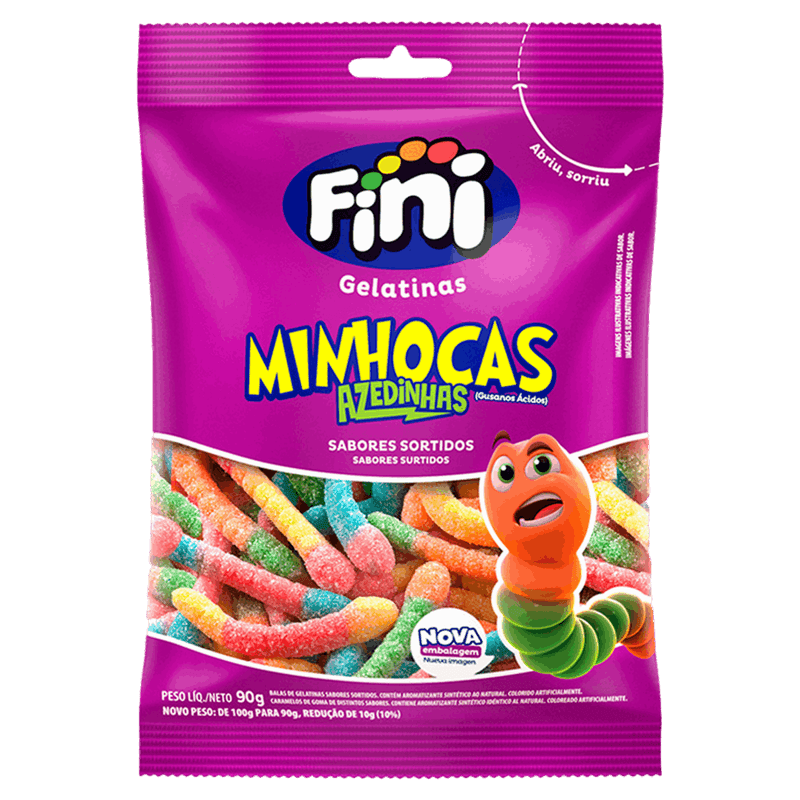 Bala-de-Gelatina-Sortida-Minhocas-Citricas-Fini-Pacote-100g