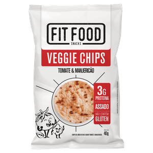 Chips de Grão-de-Bico Assado Tomate & Manjericão Fit Food Pacote 40g