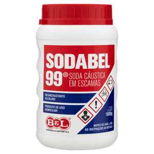 Soda Cáustica Escamas Sodabel 99 Pote 1000g