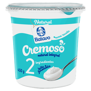 Iogurte Integral Cremoso Natural Batavo Pote 450g