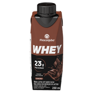 Bebida Láctea UHT Cacau Zero Lactose Piracanjuba Whey Caixa 250ml