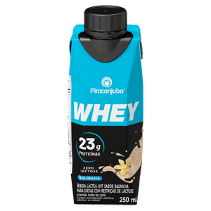 Bebida Láctea UHT Baunilha Zero Lactose Piracanjuba Whey Caixa 250ml