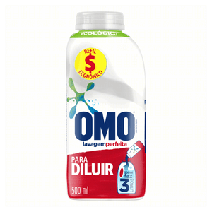 Lava-Roupas Concentrado para Diluir Omo Lavagem Perfeita Frasco 500ml Refil Econômico