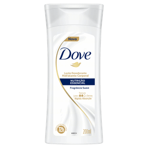 Loção Desodorante Hidratante Corporal Nutrição Essencial Dove Frasco 200ml