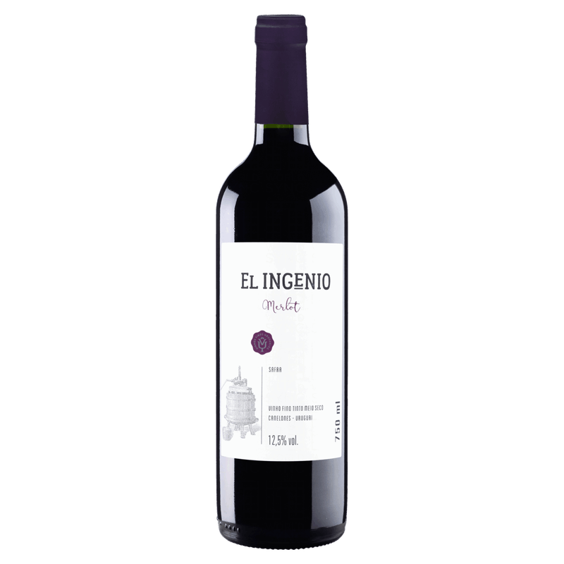 Vinho-Uruguaio-Tinto-Meio-Seco-El-Ingenio-Merlot-Canelones-Garrafa-750ml