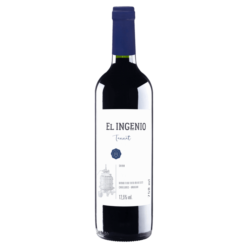 Vinho-Uruguaio-Tinto-Meio-Seco-El-Ingenio-Tannat-Canelones-Garrafa-750ml