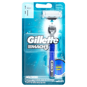 Aparelho Recarregável e Carga para Barbear Gillette Mach3