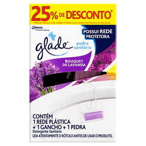 Detergente Sanitário Pedra Bouquet de Lavanda Glade Grátis 25% de Desconto