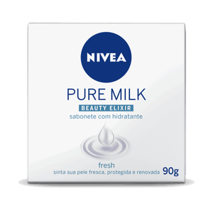 Sabonete Barra Hidratante Fresh Nivea Pure Milk Beauty Elixir Caixa 90g