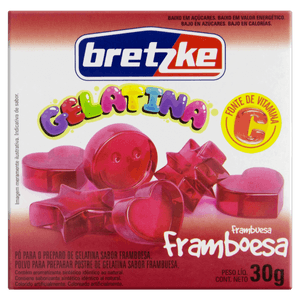 Gelatina Pó Framboesa Bretzke Caixa 30g