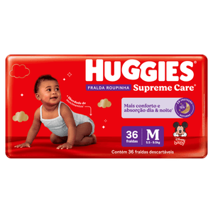 Fralda Descartável Infantil Roupinha Huggies Supreme Care M Pacote 36 Unidades