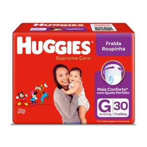 Fralda Descartável Infantil Roupinha Huggies Supreme Care G Pacote 30 Unidades