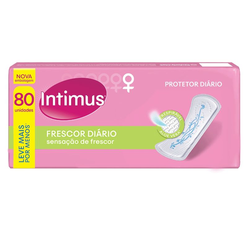 Protetor-Diario-sem-Abas-Intimus-Frescor-Diario-Pacote-80-Unidades-Leve-Mais-Pague-Menos