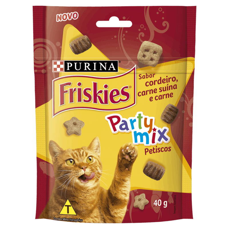 Petisco-para-Gatos-Adultos-Cordeiro-Carne-Suina-e-Carne-Purina-Friskies-Party-Mix-Sache-40g