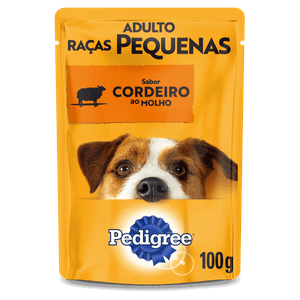 Alimento para Cães Adultos Raças Pequenas Cordeiro ao Molho Pedigree Sachê 100g