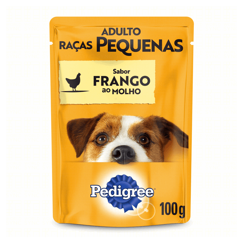 Alimento-para-Caes-Adultos-Racas-Pequenas-Frango-ao-Molho-Pedigree-Sache-100g