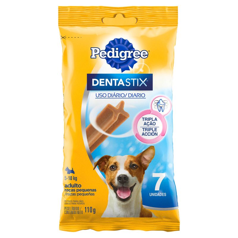 Petisco-para-Caes-Adultos-Racas-Pequenas-Pedigree-Dentastix-Pacote-110g-7-Unidades