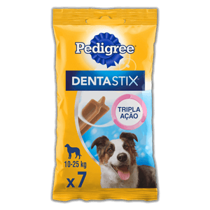 Petisco para Cães Adultos Raças Médias Pedigree Dentastix Pacote 180g 7 Unidades