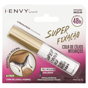 Cola para Cílios Postiços Super Fixação Incolor Kiss New York I-Envy Blister 5g