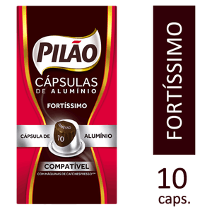 Café em Cápsula Torrado e Moído Espresso Fortíssimo Pilão Caixa 52g 10 Unidades