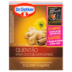 Chá Misto Quentão Erva-Doce e Especiarias Dr. Oetker Caixa 22,5g 15 Unidades