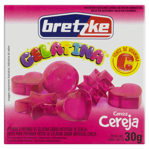 Gelatina Pó Cereja Bretzke Caixa 30g