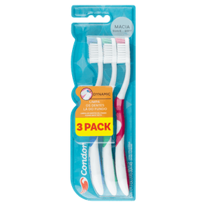 Escova Dental Macia Condor Dynamic Cabeça G Leve 3 Unidades Pague 2 Unidade