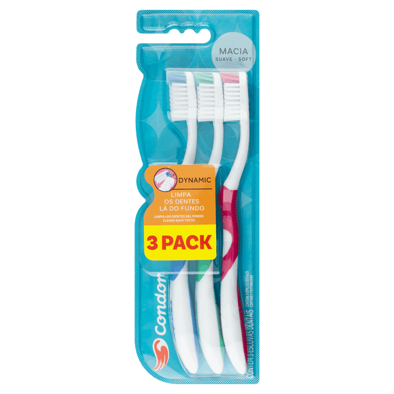 Escova-Dental-Macia-Condor-Dynamic-Cabeca-G-Leve-3-Unidades-Pague-2-Unidade