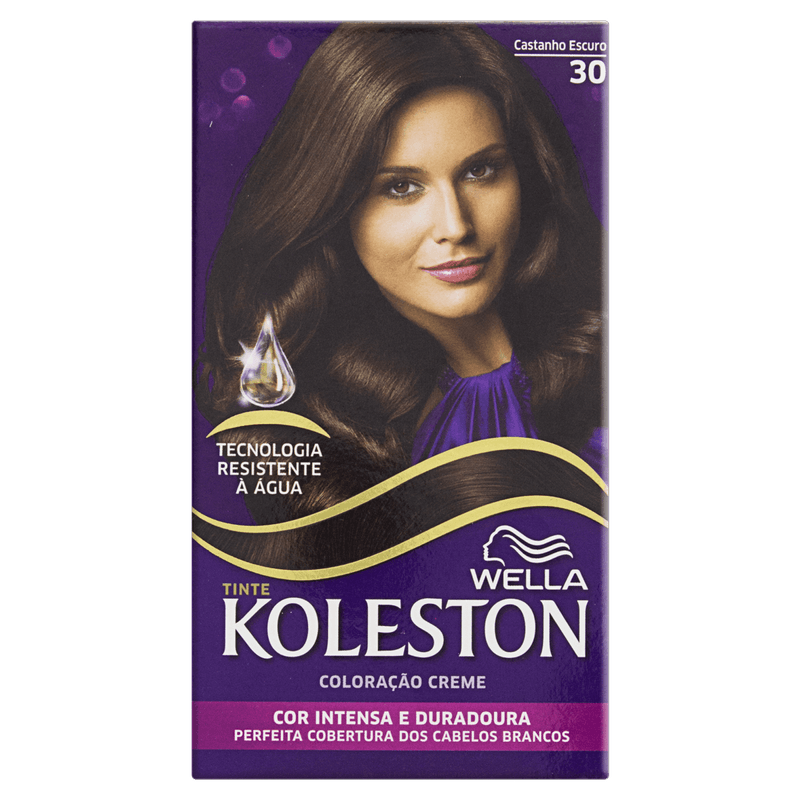 Kit Coloração Creme 30 Castanho Escuro Wella Koleston