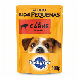 Alimento para Cães Adultos Raças Pequenas Carne ao Molho Pedigree Sachê 100g