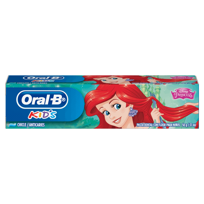 Creme-Dental-com-Fluor-Anticarie-Chiclete-Princesas-Oral-B-Kids-Caixa-50g