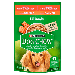 Alimento para Cães Adultos Raças Minis e Pequenas Salmão Purina Dog Chow Extra Life Sachê 100g