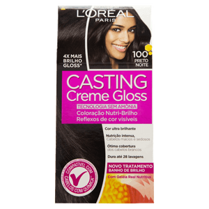 Kit Coloração Creme 100 Preto Noite L´oréal Paris Casting Gloss