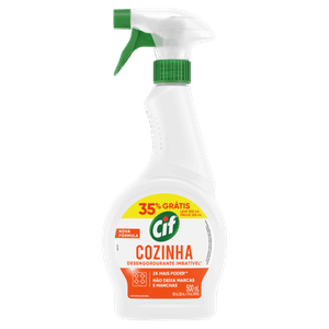 Limpador Removedor de Gorduras Cozinha Cif  Frasco 500ml Borrifador Grátis 35%