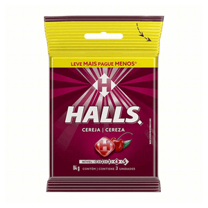 Bala Cereja Halls Pacote 84g 3 Unidades Leve Mais Pague Menos