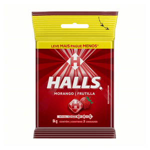 Bala Morango Halls Pacote 84g 3 Unidades Leve Mais Pague Menos