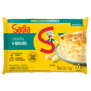 Lasanha Quatro Queijos Sadia Pacote 1kg Embalagem Econômica