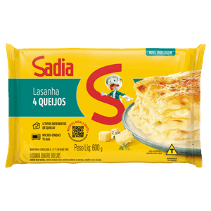 Lasanha Quatro Queijos Sadia Pacote 600g