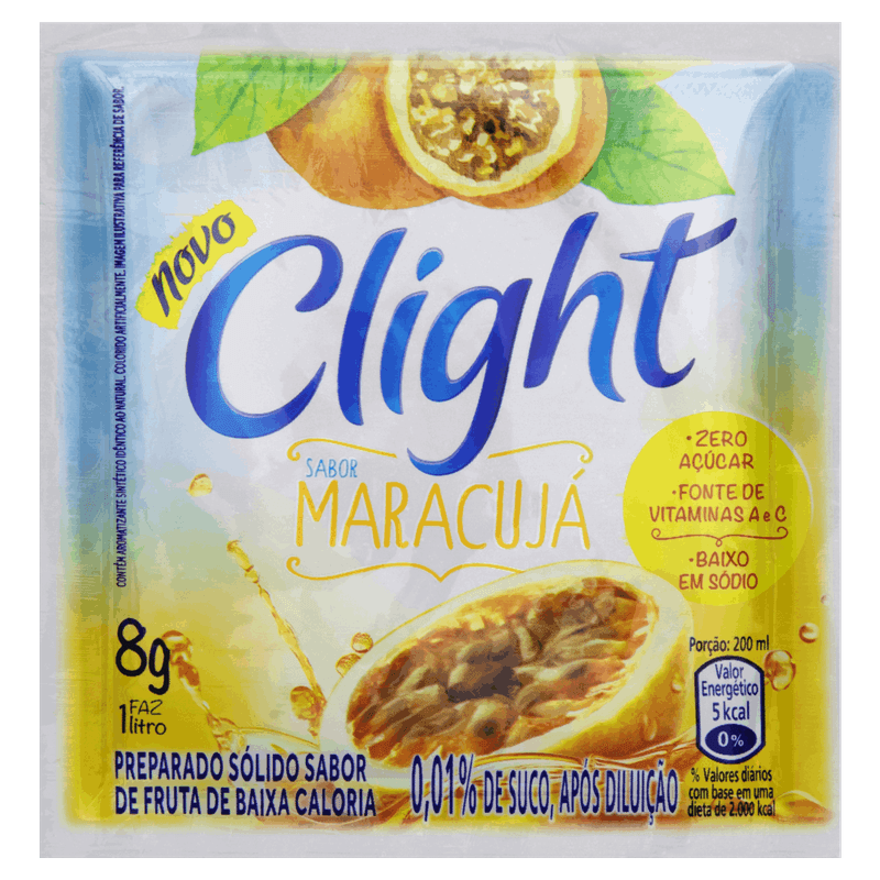 Refresco-em-Po-Maracuja-Zero-Acucar-Clight-Pacote-8g