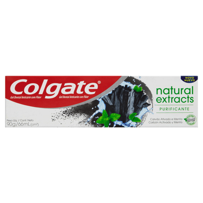 Gel-Dental-Carvao-Ativado-Menta-Colgate-Natural-Extracts-Purificante-Caixa-90g