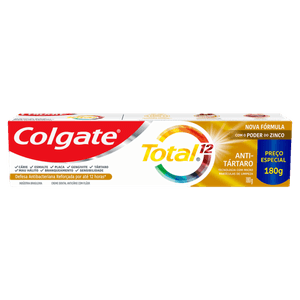 Creme Dental Antitártaro Colgate Total 12 Caixa 180g