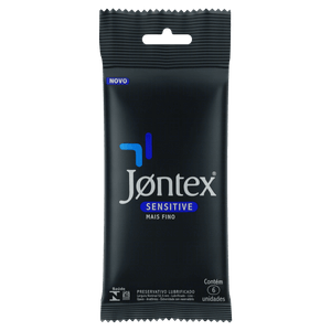 Preservativo Masculino Lubrificado Sensitive Jontex Pacote 6 Unidades