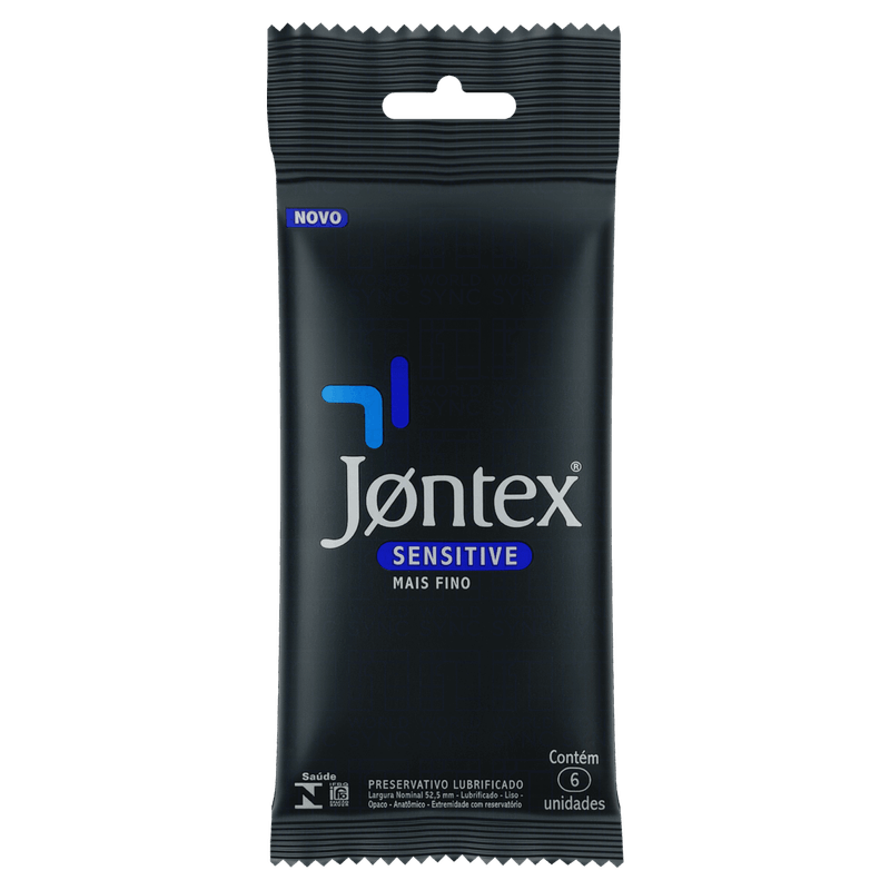 Preservativo-Masculino-Lubrificado-Sensitive-Jontex-Pacote-6-Unidades