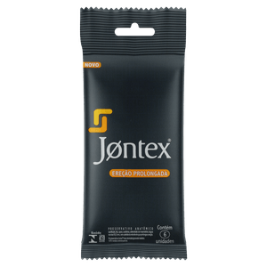 Preservativo Masculino Lubrificado Ereção Prolongada Jontex Pacote 6 Unidades